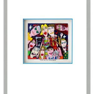 James Rizzi - FUN WITH FRIENDS - Original 3D Bild drucksigniert-alurahmen-AP Exe...