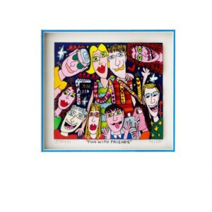 James Rizzi - FUN WITH FRIENDS - Original 3D Bild drucksigniert - ohne Rahmen PP...