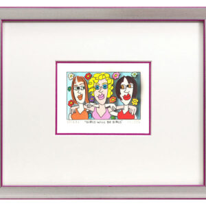 James Rizzi - GIRLS WILL BE GIRLS - Original 3D Bild drucksigniert-Silber-violet...