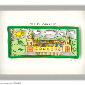 James Rizzi - GO TO CHURCH - Original 3D Bild drucksigniert