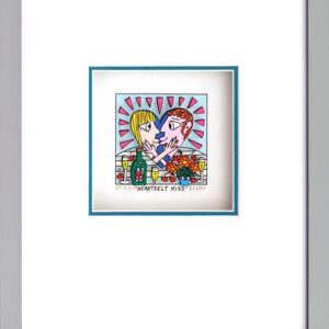 James Rizzi - HEARTFELT KISS  - Original 3D Bild drucksigniert-alurahmen-AP Exem...