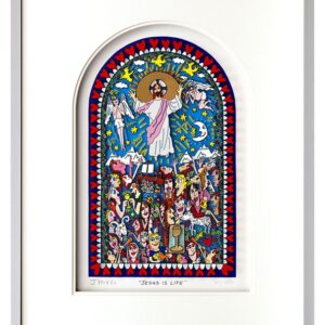 James Rizzi - JESUS IS LIFE - Original 3D Bild drucksigniert