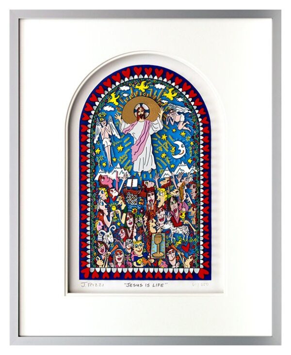 James Rizzi - JESUS IS LIFE - Original 3D Bild drucksigniert