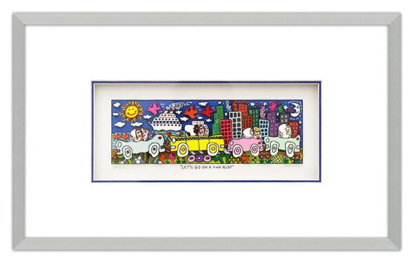 James Rizzi - LET'S GO ON A FUN RIDE - Original 3D Bild drucksigniert