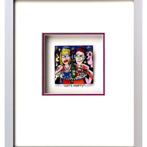 James Rizzi - LET'S PARTY  - Original 3D Bild drucksigniert-alurahmen-Normale Nu...