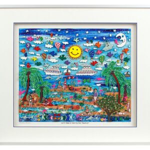 James Rizzi - LET´S TAKE A TRIP TO THE TROPICS - Original 3D Bild drucksigniert