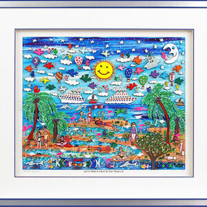 James Rizzi - LET´S TAKE A TRIP TO THE TROPICS - Original 3D Bild drucksigniert