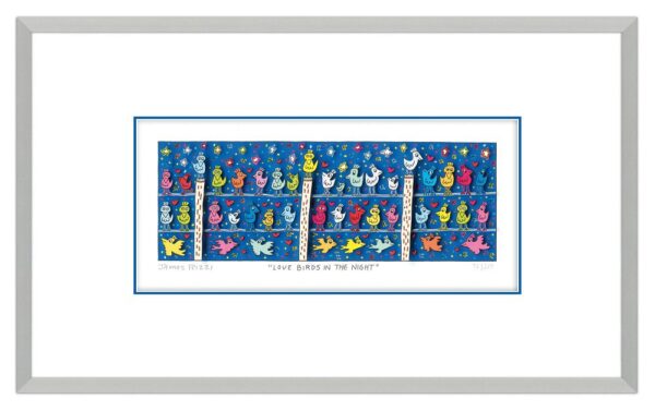 James Rizzi - LOVE BIRDS IN THE NIGHT - Original 3D Bild drucksigniert