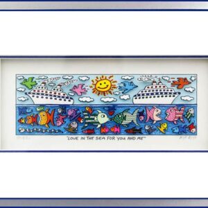 James Rizzi - LOVE IN THE SEA FOR YOU AND ME - Original 3D Bild drucksigniert-Si...