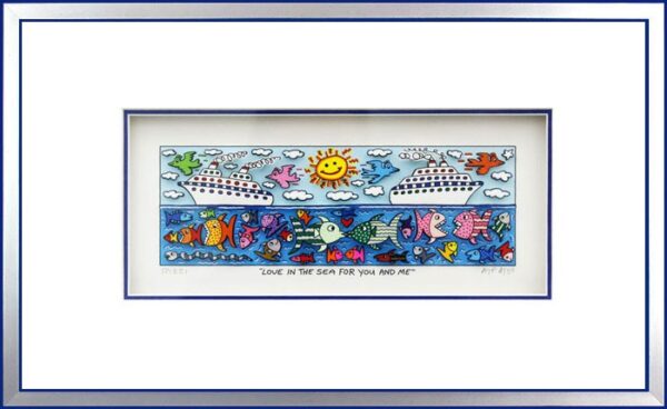 James Rizzi - LOVE IN THE SEA FOR YOU AND ME - Original 3D Bild drucksigniert-Si...