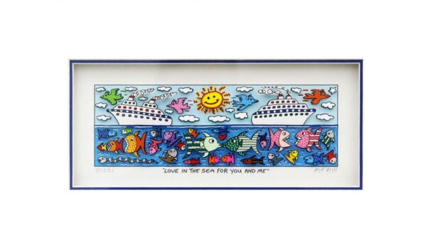 James Rizzi - LOVE IN THE SEA FOR YOU AND ME - Original 3D Bild drucksigniert - ...