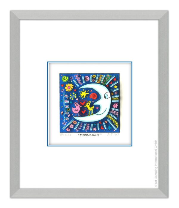 James Rizzi - MOONLIGHT  - Original 3D Bild drucksigniert-alurahmen-Normale Numm...