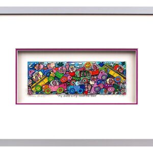 James Rizzi - MY BUSY CITY TRAFFIC JAM - Original 3D Bild drucksigniert-alurahme...