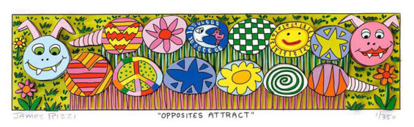 James Rizzi - OPPOSITES ATTRACT  - Original 3D Bild drucksigniert