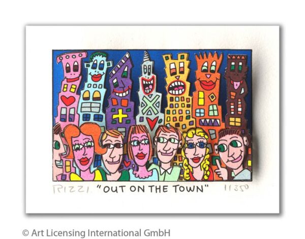 James Rizzi - OUT ON THE TOWN  - Original 3D Bild drucksigniert - ohne Rahmen PP...