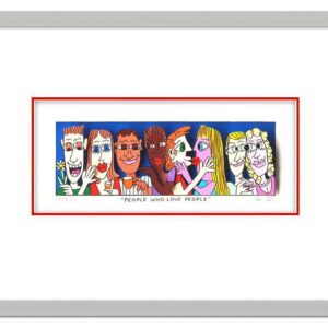 James Rizzi - PEOPLE WHO LOVE PEOPLE - Original 3D Bild drucksigniert-alurahmen-...