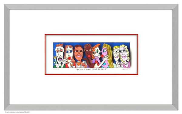 James Rizzi - PEOPLE WHO LOVE PEOPLE - Original 3D Bild drucksigniert-alurahmen-...