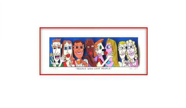 James Rizzi - PEOPLE WHO LOVE PEOPLE - Original 3D Bild drucksigniert - ohne Rah...