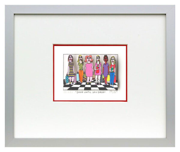 James Rizzi - Shop until you drop - Original 3D Bild drucksigniert-alurahmen-Nor...