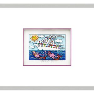 James Rizzi - SIRENS IN THE SEA - Original 3D Bild drucksigniert-alurahmen-AP Ex...