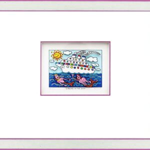 James Rizzi - SIRENS IN THE SEA - Original 3D Bild drucksigniert-Silber-violett-...