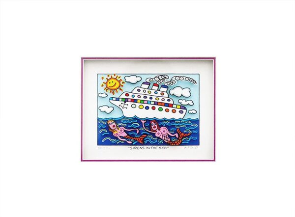 James Rizzi - SIRENS IN THE SEA - Original 3D Bild drucksigniert - ohne Rahmen P...