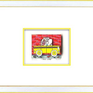 James Rizzi - TAXI CAB - Original 3D Bild drucksigniert-silber gelb-Normale Numm...