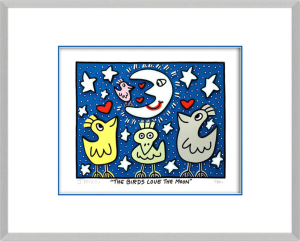 James Rizzi - THE BIRDS LOVE THE MOON - Original 3D Bild