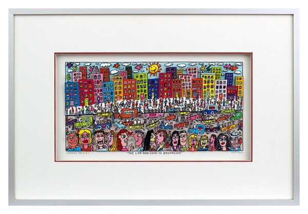 James Rizzi THE LIFE AND LOVE IN BROOKLYN - 3D Bild drucksigniert