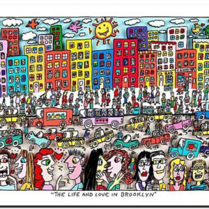 James Rizzi THE LIFE AND LOVE IN BROOKLYN - 3D Bild drucksigniert