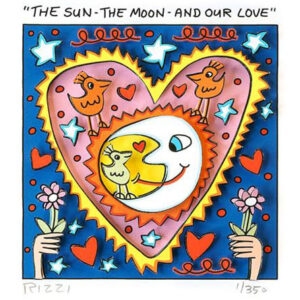 James Rizzi - THE SUN - THE MOON - AND OUR LOVE  - Original 3D Bild drucksignier...