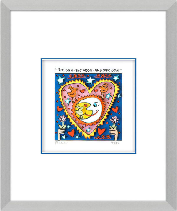 James Rizzi - THE SUN - THE MOON - AND OUR LOVE  - Original 3D Bild drucksignier...