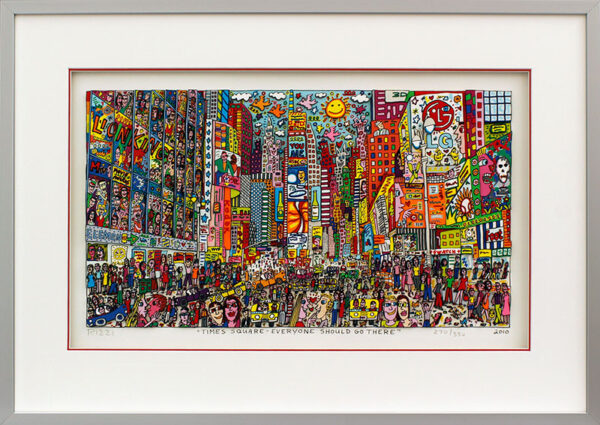 James Rizzi - TIMES SQUARE - EVERYONE SHOULD GO THERE - Original 3D Bild HANDSIG...