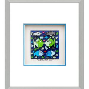 James Rizzi - UNDERWATER LOVE - Original 3D Bild drucksigniert-alurahmen-Normale...