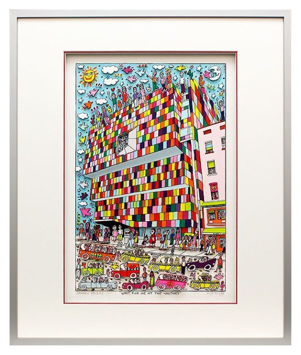 James Rizzi WAIT FOR ME AT THE WHITNEY. 3D Bild drucksigniert-alurahmen-Normale ...