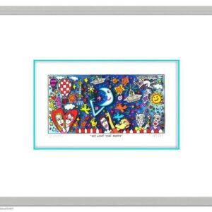 James Rizzi - WE LOVE THE MOON - Original 3D Bild drucksigniert-alurahmen-AP Exe...