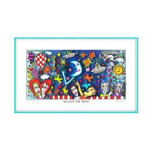 James Rizzi - WE LOVE THE MOON - Original 3D Bild drucksigniert - ohne Rahmen PP...