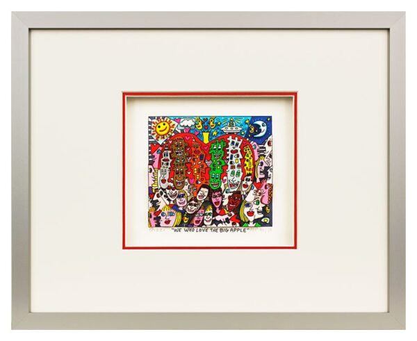 James Rizzi - We who love the Big Apple - Original 3D Bild drucksigniert-alurahm...