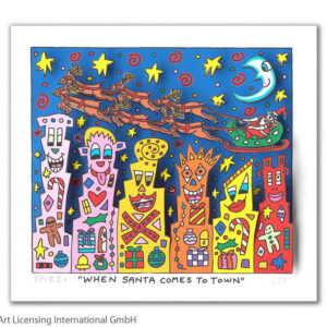 James Rizzi - When Santa Comes To Town - Original 3D Bild drucksigniert - ohne R...