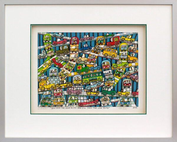 James Rizzi - YOU TAKE THE HIGH ROAD AND I'LL TAKE THE LOW ROAD - Original 3D Bi...