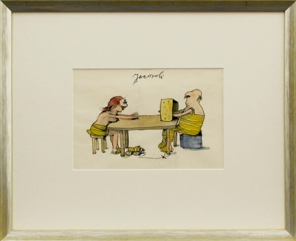 Janosch - TISCHSPIEL - original Aquarell handsigniert