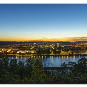 Koblenz am Abend - Leinwandbild-20 x 30 cm