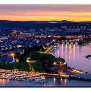 Koblenz At Night - Leinwandbild-50 x 80 cm