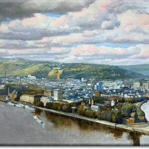 Koblenz Deutsches Eck  A. Baecker als Leinwandbild-40 x 60 cm