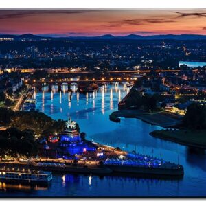 Koblenz Illumination - Leinwandbild-60 x 90 cm