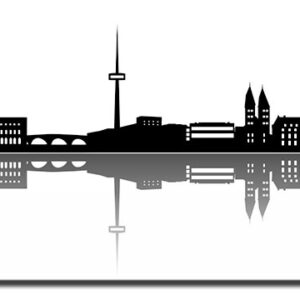 Koblenz Skyline Silhouette - Leinwandbild-60 x 130 cm