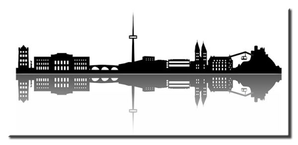 Koblenz Skyline Silhouette - Leinwandbild-60 x 130 cm