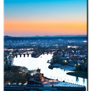 Leinwandbild Koblenz Abendstimmung - Hochformat-100 x 140 cm
