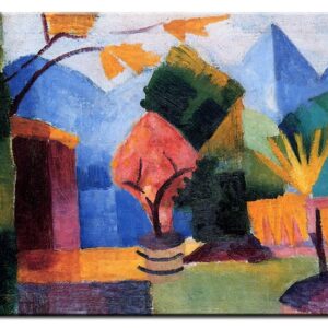 August Macke Bilder - Garten am Thuner See-90 x 130 cm