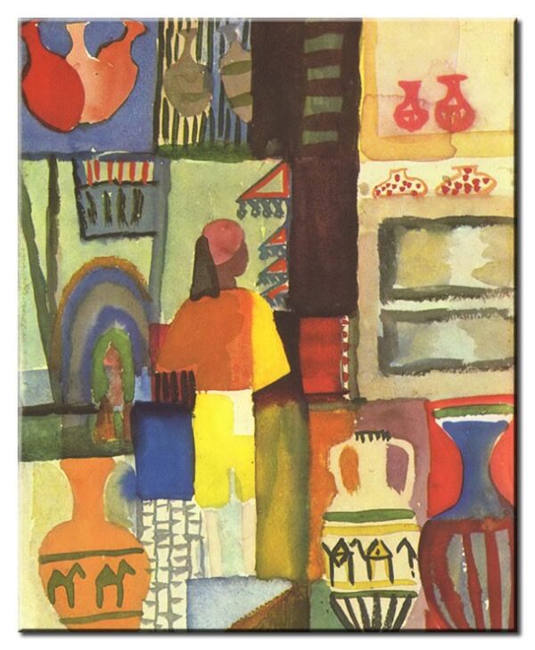 August Macke Bilder - Händler mit Krügen-100 x 120 cm